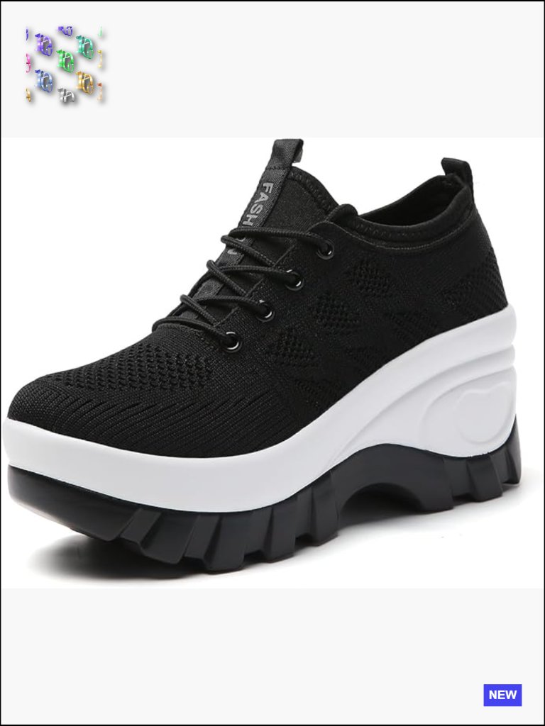 Chunky Platform Wedge Comfort Orthopedic Walking Shoes Breathable Casual Lace Up